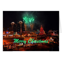 メリークリスマス花火カンザスシティプラザライト