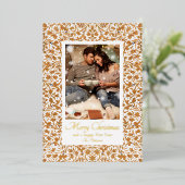 メリークリスマス華美フローラ写真 箔シーズンカード (立ち正面)