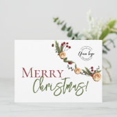 メリークリスマス葉のリースのロカスタムゴ シーズンカード (スタンド正面)