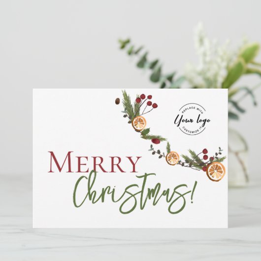 メリークリスマス葉のリースのロカスタムゴ シーズンカード (スタンド正面)