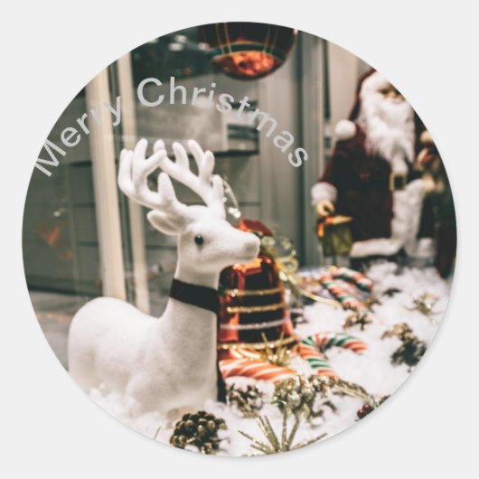 メリークリスマス葉書 ラウンドシール (正面)