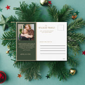 メリークリスマス葉金ゴールドファミリー写真枠 シーズンポストカード