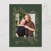 メリークリスマス葉金ゴールドファミリー写真枠 シーズンポストカード (正面)