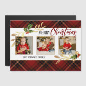 メリークリスマス葉金ゴールド3 – フォトレッドタータンチェック (正面/裏面)