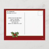 メリークリスマス葉金ゴールド3 – フォトレッドタータンチェック シーズンポストカード (裏面)