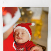 メリークリスマス葉金ゴールド3 – フォトレッドタータンチェック 三つ折りクリスマスカード (内部最初)