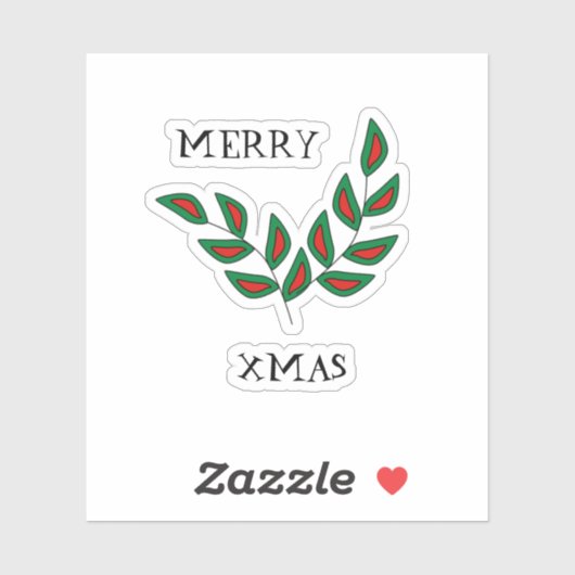メリークリスマス葉 シール (シート)