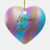 メリークリスマス虹色レインボーグラム セラミックオーナメント (裏面)