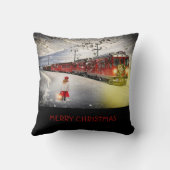 メリークリスマス表現列車装飾用クッションクッション クッション (裏面)