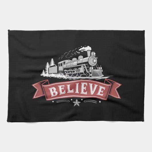 メリークリスマス表現北極クリスマスサンタ キッチンタオル (横)