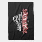 メリークリスマス表現北極クリスマスサンタ キッチンタオル (縦)