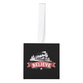 メリークリスマス表現北極クリスマスサンタ キューブオーナメント (正面)