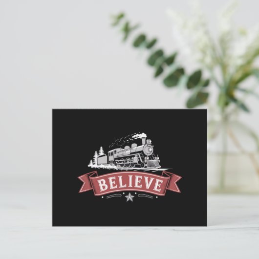 メリークリスマス表現北極クリスマスサンタ シーズンポストカード (スタンド正面)