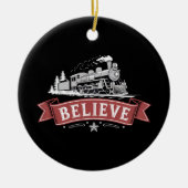 メリークリスマス表現北極クリスマスサンタ セラミックオーナメント (正面)