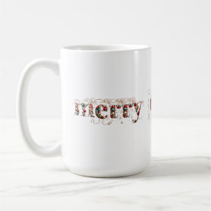 メリークリスマス装飾金ゴールドとボーブル文字 コーヒーマグカップ