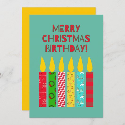 メリークリスマス誕生日カラフルキャンドル (正面/裏面)