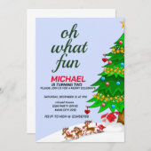 メリークリスマス誕生日 招待状 (正面/裏面)