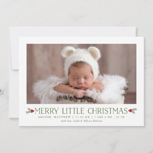メリークリスマス誕生発表新生児 シーズンカード (正面)