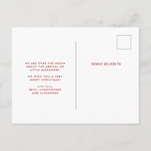 メリークリスマス誕生発表 シーズンポストカード (裏面)