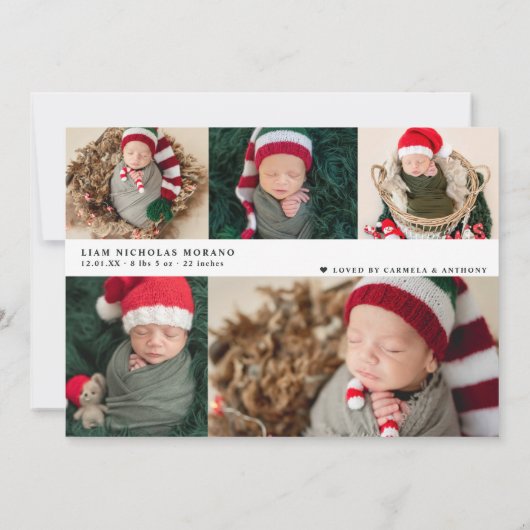 メリークリスマス誕生発表 案内状 (裏面)