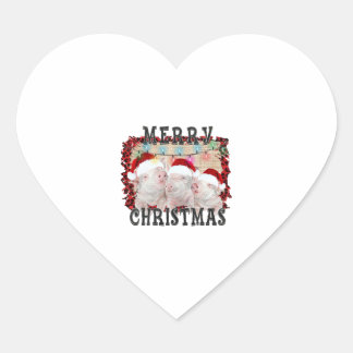 メリークリスマス豚 ハートシール