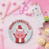 メリークリスマス豚 ペーパープレート (パーティー)