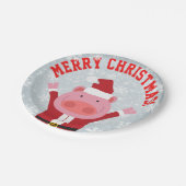 メリークリスマス豚 ペーパープレート (アングル)