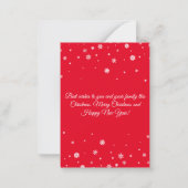 メリークリスマス赤いスクリプトの写真コラージュ休日 ノートカード (裏面)