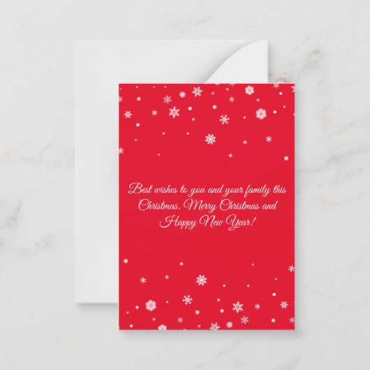メリークリスマス赤いスクリプトの写真コラージュ休日 ノートカード (裏面)