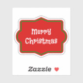 メリークリスマス赤いバナー、白い文字 シール (シート)