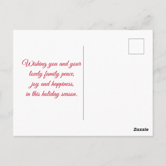 メリークリスマス赤いホリーベリーのフローラ写真 ポストカード (裏面)