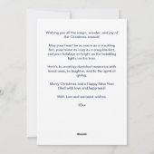 メリークリスマス赤いミッドセンチュリーボーシンプルブル シーズンカード (裏面)