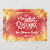 メリークリスマス赤い冬の雪 シーズンカード (正面/裏面)