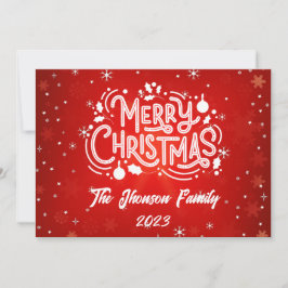 メリークリスマス赤い冬の雪 招待状