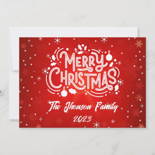 メリークリスマス赤い冬の雪 招待状 (正面)