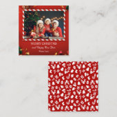 メリークリスマス赤い家族1枚 ノートカード (正面/裏面)