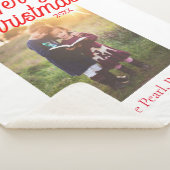 メリークリスマス赤い弓の子供の写真モダンエレガント シェルパブランケット (3/4)