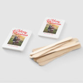 メリークリスマス赤い弓の子供の写真モダンエレガント ハンドファン (組立なし)