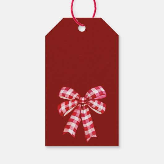 メリークリスマス赤い弓の松は素朴 ギフトタグ (裏面)