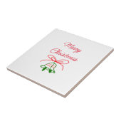 メリークリスマス赤い弓の緑の鈴スタイリッシュ タイル (側面)