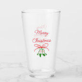 メリークリスマス赤い弓の緑の鈴スタイリッシュ タンブラーグラス (裏面)