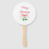 メリークリスマス赤い弓の緑の鈴スタイリッシュ ハンドファン (裏面)