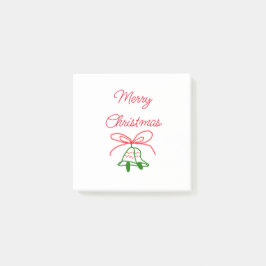 メリークリスマス赤い弓の緑の鈴スタイリッシュ ポストイット