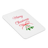 メリークリスマス赤い弓の緑の鈴スタイリッシュ マグネット (右側)