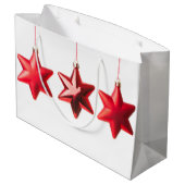 メリークリスマス赤い星の文字飾り ラージペーパーバッグ (裏面アングル)