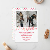 メリークリスマス赤い書道2枚の写真集 ノートカード (正面/裏面インサイチュ)