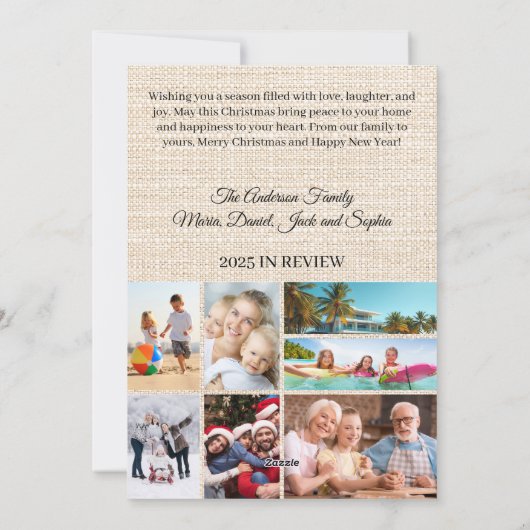 メリークリスマス赤い果実の写真年レビュー シーズンカード (裏面)