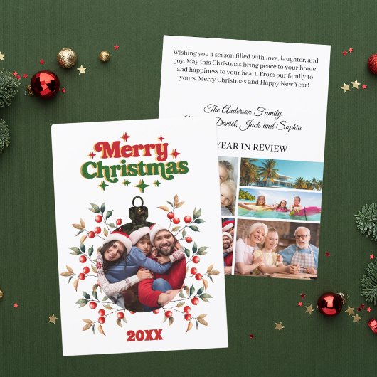 メリークリスマス赤い果実の写真年レビュー シーズンカード