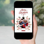 メリークリスマス赤い果実の写真年レビュー シーズンカード