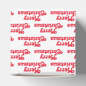 メリークリスマス赤い白いパターンかわいい休日 フェイバーボックス (上部)